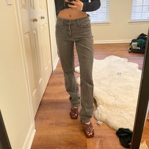 NYDJ Grey Wash Straight Leg Stretch Jeans Lift Tuck Tech M72J31GY Size 4